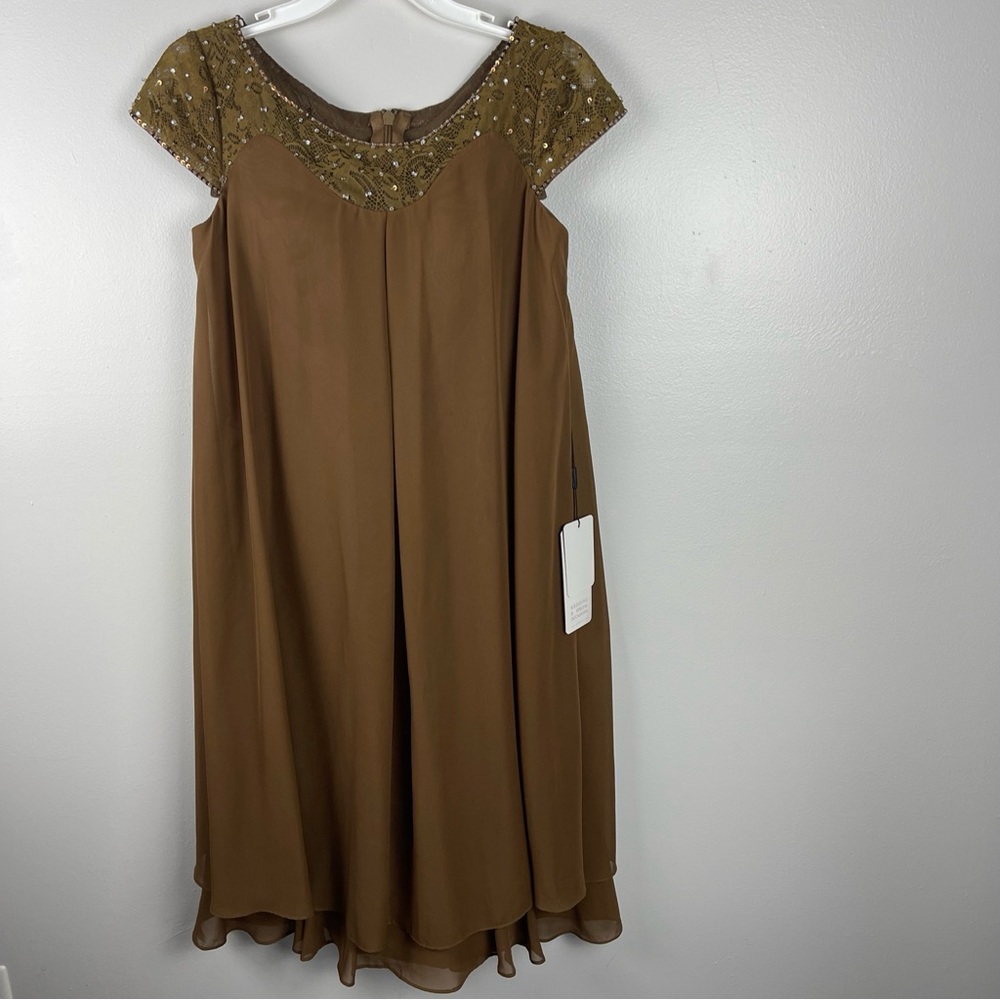 Woman’s JJ House Mother of the Brides Dress, Brown , Size 4 with tags.